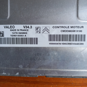 Calculateur moteur 206 +-décodé-valeo v34.3 v29015053 a/cmde 96800613180 /hw 9666596780